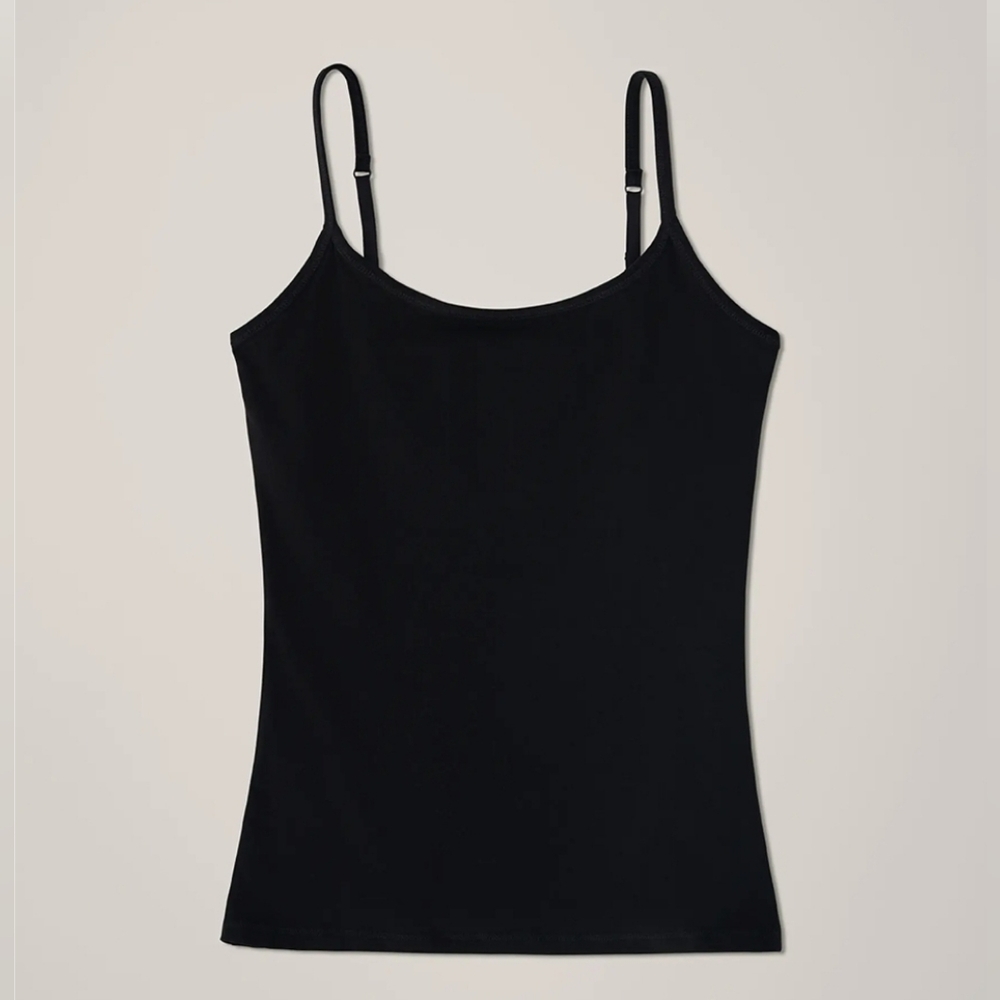 Pact Everyday Shelf Bra Camisole Organic Cotton Black Size Medium